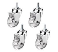 Roda giratória para móveis de 4 peças, M8x15mm Roda pequena para móveis, giratória de 360°, roda de borracha antiderrapante, para móveis de interior e exterior (50 mm) (75mm)