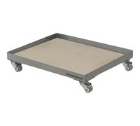 WAGNER Plataforma de Carga MM 1184-41 x 31 cm - Ideal para Cajas Apilables Estandarizadas y Cajas de Bebidas, 100 kg Carga Máxima, Placa Desmontable, Ruedas Giratorias Blandas, Estable - 20118401