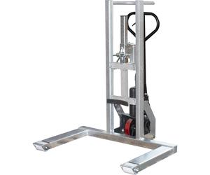 Rodador elevador de bidones FHR 600 G eurokraft pro, con dispositivo de sujeción, altura de elevación 600 mm