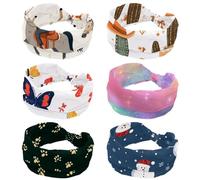 RODAILYCAY 6 diademas de cactus occidentales para mujer, diadema ancha para el cabello, diadema anudada giratoria, banda antideslizante para el pelo, turbante suave y elástico para niñas