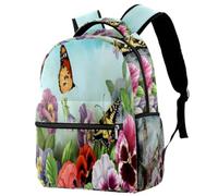 RODAILYCAY A Hundred Flowers Bloom - Mochila escolar para niños, mochila casual, mochila para libros, bolsa para laptop para hombres y mujeres, Multicolor 1, 29.4x20x40cm/11.5x8x16 in, Casual