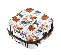 RODAILYCAY Bolsa de almacenamiento para sanitarios, soporte para almohadillas de lactancia, bolsas menstruales con cremallera, lindo perro husky, chihuahua, shar pei, cachorro, almohadilla menstrual