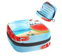 RODAILYCAY Bolsa de almacenamiento para sanitarios, soporte para almohadillas de lactancia, bolsas menstruales con cremallera, bolsas para el período menstrual, Hello Summer Beach, sandía, organizador