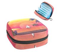 RODAILYCAY Bolsas de almacenamiento de servilletas sanitarias para mujer, bolsa de almohadilla menstrual, bolsa de almohadilla menstrual, atardecer, faro, ensenada, bolsa para el período menstrual,