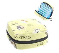 RODAILYCAY Bolsas de período para la escuela, bolsa de almacenamiento de servilletas sanitarias, bolsa de copa menstrual con cremallera, bolsas de tampón para mujeres que no se mueven gatos, color