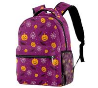 RODAILYCAY Bonita mochila para adolescentes, niñas, niños, Halloween, telaraña, calabaza, bolsa de libros de gran capacidad, mochila de viaje para laptop, mochila escolar universitaria resistente al