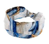 RODAILYCAY Diadema ancha para mujer, elástica y suave, absorbe el sudor, diadema deportiva de ancla con estrella de mar, diadema de yoga, accesorio de moda para el cabello