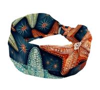 RODAILYCAY Diadema deportiva elástica para mujer, diseño de estrella de mar, suave, antideslizante, accesorios para el cabello, diadema anudada