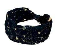 RODAILYCAY Diademas anchas, diademas para mujer, diadema elástica de constelación de Géminis, accesorios elásticos para el cabello, diadema cruzada trenzada