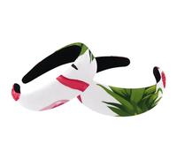 RODAILYCAY Diademas de flamenco, piña, sandía, para mujer, bandas gruesas para el cabello, 2 paquetes de diademas acolchadas de terciopelo para niñas, aros anchos para el cabello