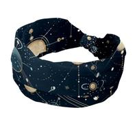 RODAILYCAY Diademas elásticas para mujer, accesorios para el cabello, constelación de Géminis, banda ancha y suave para yoga, entrenamiento, deporte, correr, viajes