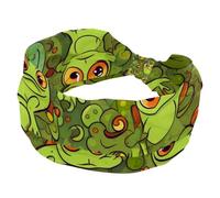 RODAILYCAY Diademas elásticas para mujer, divertida diadema ancha de rana verde, diadema anudada, vendas vintage para uso diario, yoga, entrenamiento