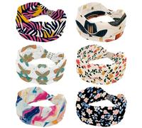 RODAILYCAY Diademas para mujer, 6 paquetes de diademas turbantes suaves, diademas anchas de moda, sombreros de vaquero occidentales vintage, patrón del salvaje oeste, vendas elásticas antideslizantes