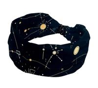 RODAILYCAY Diademas para mujer, diadema ancha suave, constelación de Géminis, antideslizante, banda elástica para el pelo, turbante de nudo trenzado