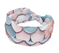 RODAILYCAY Diademas para mujeres y niñas, diadema de maquillaje antideslizante, escamas de sirena con flor ancha, turbante para el pelo, envoltura anudada para el cabello