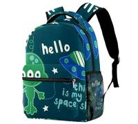 RODAILYCAY Funny Alien Spaceship Hello School Mochila impermeable casual mochila de día bolsa de libro bolsa para laptop para hombres y mujeres, Multicolor 1, 29.4x20x40cm/11.5x8x16 in, Casual