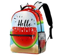 RODAILYCAY Hello Summer - Mochila escolar para niños, diseño de sandía, mochila informal para libros, bolsa para laptop, para hombres y mujeres, Multicolor 10, 29.4x20x40cm/11.5x8x16 in, Casual