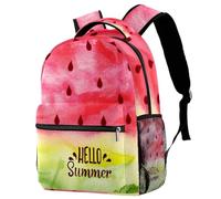 RODAILYCAY Hello Summer - Mochila escolar para niños, diseño de sandía, mochila informal para libros, bolsa para laptop, para hombres y mujeres, Multicolor 1, 29.4x20x40cm/11.5x8x16 in, Casual