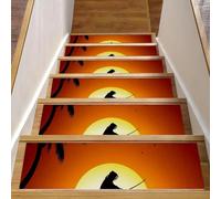 RODAILYCAY Kendo Silhouette - Peldaños antideslizantes de playa para peldaños de madera, 15 piezas, 30 x 8 pulgadas, alfombras de interior para escaleras, peldaños de agarre de escalera para perros