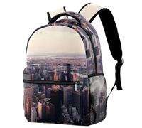 RODAILYCAY Mochila de viaje para laptop con patrón de ciudad, mochila universitaria de escuela secundaria, bolsa de libros de gran capacidad, bonita mochila para hombres y mujeres