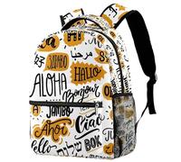 RODAILYCAY Mochila escolar Hello para niños, mochila impermeable, mochila casual, bolsa para libros, bolsa para laptop, para hombres y mujeres, Multicolor 1, 29.4x20x40cm/11.5x8x16 in, Casual