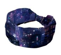 RODAILYCAY Purple City Views - Diademas para mujer, diseño de cruz trenzada, suave, banda elástica ancha, accesorio para el cabello