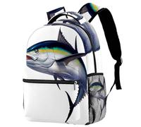 RODAILYCAY Rabbit Ride a Bicycle - Mochila de viaje para laptop, mochila de escuela secundaria, mochila grande para libros, bonita mochila para hombres y mujeres, Multicolor 6, 29.4x20x40cm/11.5x8x16