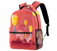 RODAILYCAY Red Sky Lantern - Mochila de viaje para laptop, escuela secundaria, mochila grande para libros, bonita mochila para hombres y mujeres, Multicolor 1, 29.4x20x40cm/11.5x8x16 in, Casual