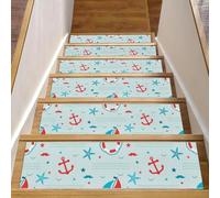 RODAILYCAY Sailing Element - Alfombra antideslizante de 8 x 30 pulgadas, 15 piezas, alfombra de seguridad autoadhesiva para interiores, para niños, ancianos y mascotas