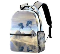 RODAILYCAY Water Palm Trees - Mochila escolar para niños, mochila informal para libros, bolsa para laptop, para hombres y mujeres, Multicolor 1, 29.4x20x40cm/11.5x8x16 in, Casual