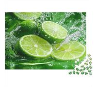 Rodaja de Lima Fresca Puzzle de 1000 Piezas Salpicadura de Agua Puzzle para Adultos Papel Relajación Familia Regalo Decoración 52x38cm/1000pcs