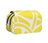 Rodaja de limón Amarillo Estuche para lápices portátil con Doble Concha y Cremallera