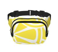 Rodaja de limón Amarillo,Riñonera Cuadrada de Doble Capa, Bolso de Viaje, Bolso Informal para el Pecho.