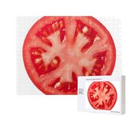 Rodaja de Tomate,Rompecabezas de Madera de 500 Piezas, Juego Familiar, Rompecabezas para Adultos, Adolescentes, decoración del hogar