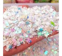 Rodajas de arcilla luminosa caliente y lentejuelas brillantes, mezcla de estrellas, corazones y flores, escamas fluorescentes que brillan en la decoración de uñas, manicura, B, 50 gramos