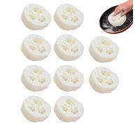 Rodajas de bio-lofa genérérico, 10 piezas reutilizables necesitas tu plato ni cortes de luffa natural para depurador de esponja limpia | Soporte de jabón facial y bricolaje personalice herramientas de