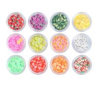 Rodajas de Fruta de Arcilla 12 Tipos para Decoración en Caja | Plástico, Estilo Mixto y Guardado Práctico, para Uñas Postizas y Manualidades en Casa Varios estilos