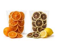 Rodajas de Limón Seco y Naranja Deshidratadas Fruta Deshidratada Natural para Gin Tonic, Cócteles e Infusiones 2 Bolsas de 130g (260g Total) Sin Azúcar ni Aditivos Limón Seco y Naranja seca