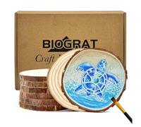 Rodajas de Madera 11-12 cm, 8 piezas troncos madera decoracion, 1 cm de grosor