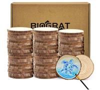 Rodajas de Madera 6-7 cm, 60 piezas troncos madera decoracion, 0,5 cm de grosor