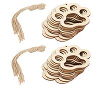 Rodajas de Madera Natural, 20 Piezas de Adornos en Forma de Huella de Oso para Manualidades DIY, 85x80 mm, Madera MDF para Decoración de Bodas, Baby Shower y Cumpleaños