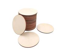 Rodajas de madera natural, Círculos de madera 70 mm for manualidades bricolaje, paquete 10, 20, 50 o 100 piezas(50pcs)