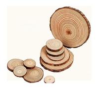Rodajas de madera natural, Círculos de madera pino con corteza, sin agujero, 20 unidades, diámetro 0,39-3,2 pulgadas(4-5cm(1.6-2in))