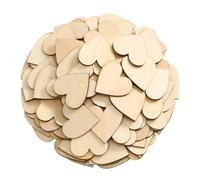 Rodajas de madera natural, Rebanadas de corazones madera sin terminar, natural, 10-100 mm, paquete 318 piezas(30mm 50pcs)