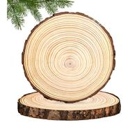Rodajas De Madera Natural Sin Orificio, 2 Piezas 30 cm Troncos Con Corteza, Discos Sin Terminar Para Manualidades, Pirograbado, Pintura
