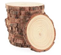 Rodajas De Madera Rodajas de madera pino redondas sin terminar, 3 a 16 cm grosor, for manualidades, bodas, fiestas, pintura, 1 a 10 piezas(10-12cm 2pcs)
