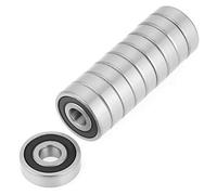 Rodamiento de 10 piezas, 6200 2RS 10x30x9 mm Rodamientos rígidos de bolas de acero sellados con goma doble para equipos mecánicos, instrumentos eléctricos