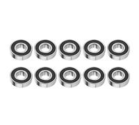 Rodamiento de bolas Aramox, 10 piezas 6204-2RS Placa de alta velocidad Sello de doble cara Rodamiento de bolas de ranura profunda 17x47x14mm