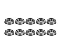 Rodamiento de bolas con brida doble blindado 10PCS | 8 mm de diámetro interior 14 mm de diámetro exterior de baja fricción | Acero para rodamientos para transmisión/robots /