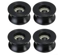 Rodamiento de bolas con ranura en U, rodamiento de polea en forma de U, rodillo deslizante de fondo redondo de 8 x 40 x 20,7 mm, acero de rodamiento de bajo ruido para herramientas eléctricas y